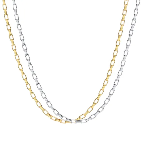 Wholesale Stainless Steel Women Box Chain Necklace
