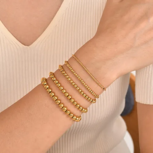 Wholesale Stainless Steel Gold Beads Bracelet