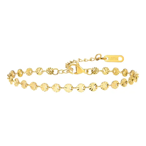 Wholesale Stainless Steel Disc Pleated Chain Bracelet