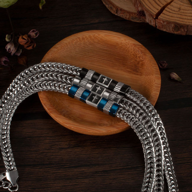 Wholeale Stainless Steel New Design Mens Cross Bracelet