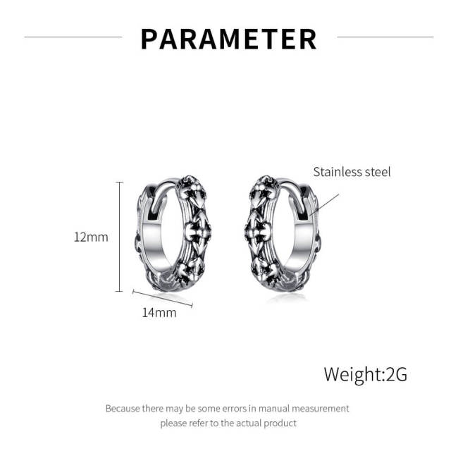Wholesale Stainless Steel Men Earring with Cross