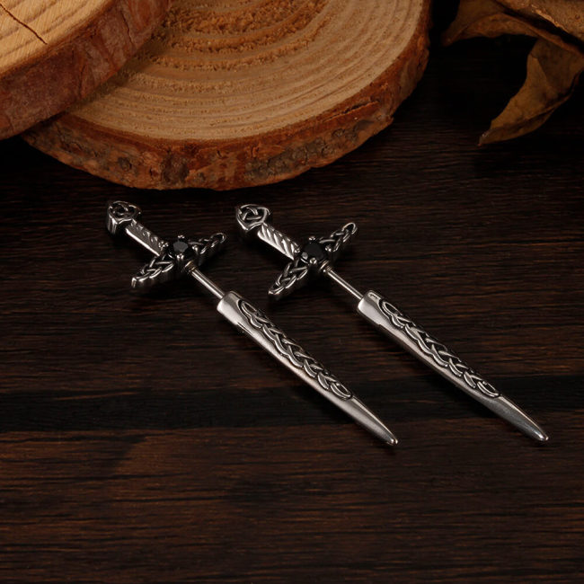 Wholesale Stainless Steel Celtic Sword Earrings
