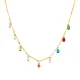 Wholesale Steel Colorful Crystal Stone Chain Necklace