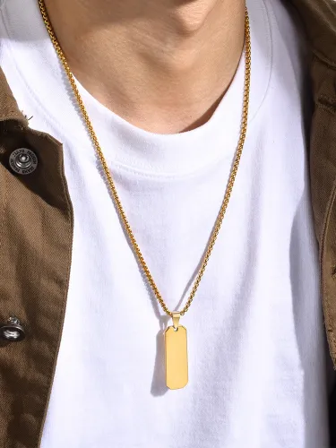 Wholesale Stainless Steel Engravable Vertical Bar Pendant