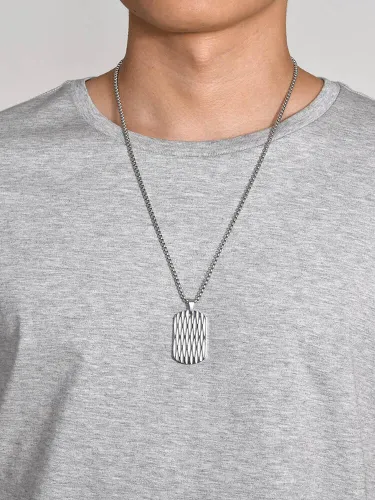Wholesale Stainless Steel Textured Dog tag Pendant