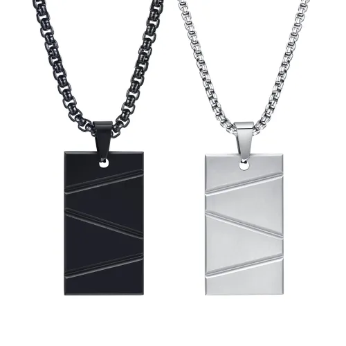 Wholesale Stainless Steel Geometric Design Dog Tag Pendant