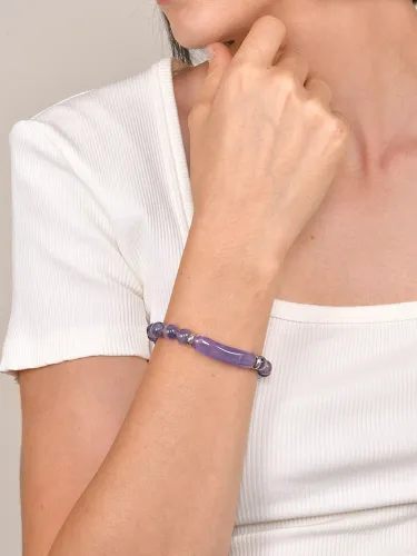 Wholesale Amethyst Beaded Women Bracelet