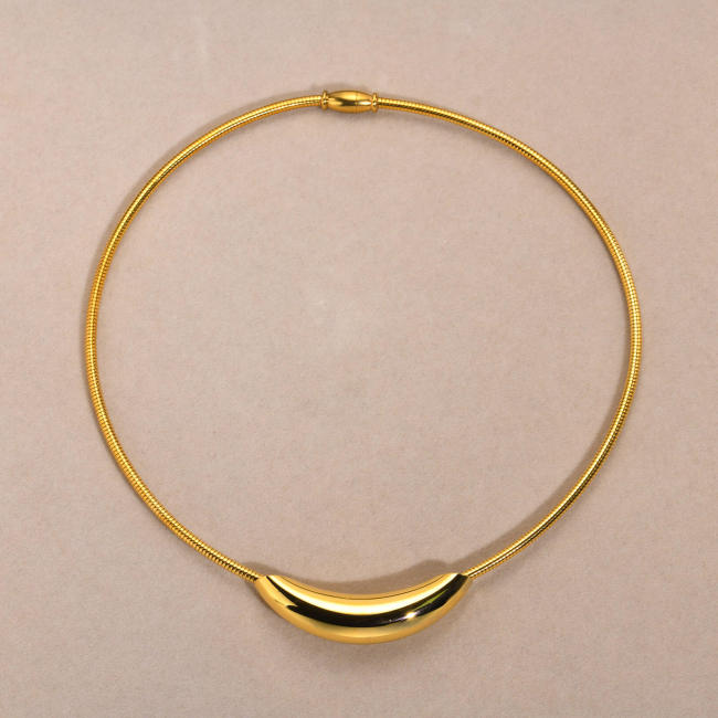 Wholesale Stainless Steel Simple Collar Choker Women Necklace