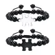 Wholesale Stainless Steel Puzzle Agate Beaded Bracelet