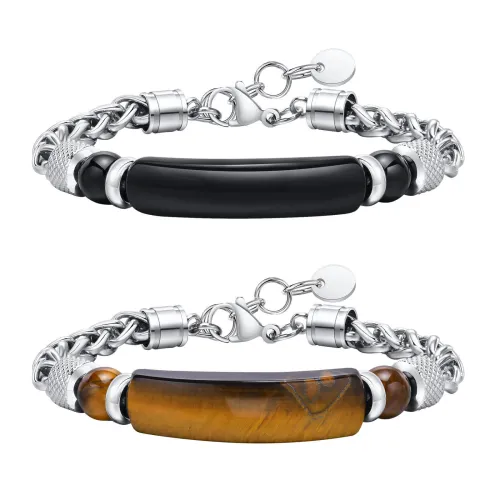 Wholesale Stainless Steel Chain Onyx Bracelet