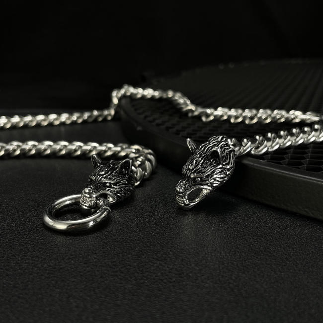 Wholesale Stainless Steel Cuban Chain Dragon Head Necklace