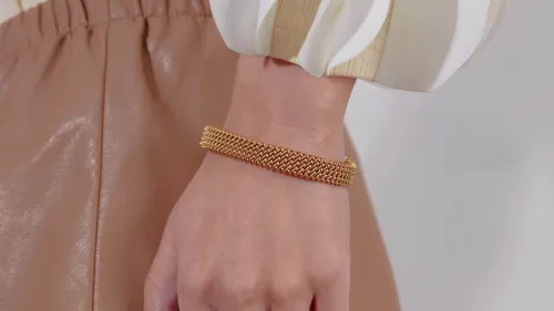 Wholesale Stainless Steel Mesh Open Bangle for Women
