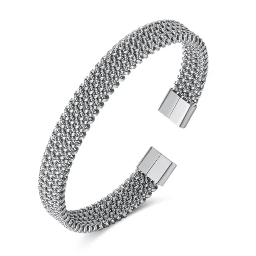 Wholesale Stainless Steel Mesh Open Bangle for Women