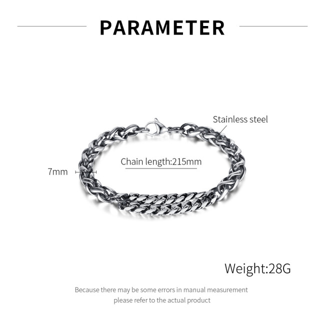 Wholesale Stainless Steel Patchwork Men's Bracelet