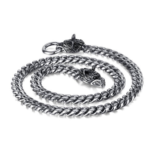 Wholesale Stainless Steel Cuban Chain Dragon Head Necklace