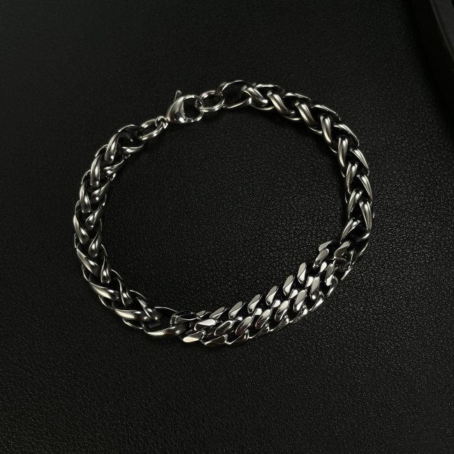 Wholesale Stainless Steel Patchwork Men's Bracelet