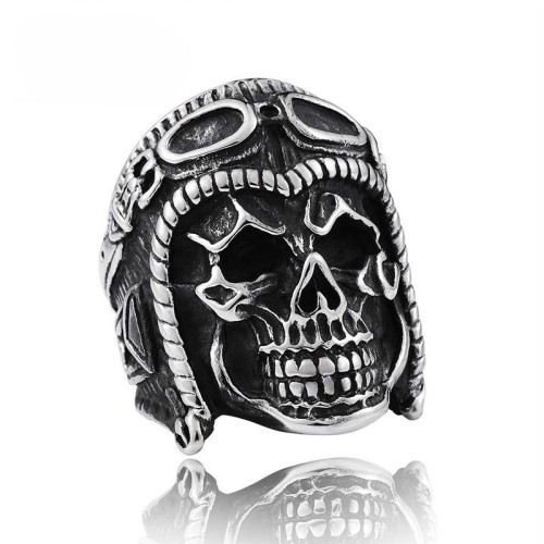 Wholesale Stainless Steel Fashion Aviator Skull Ring