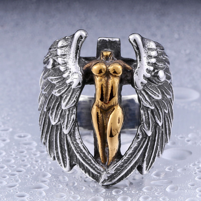 Wholesale Stainless Steel Wing Angel Ring