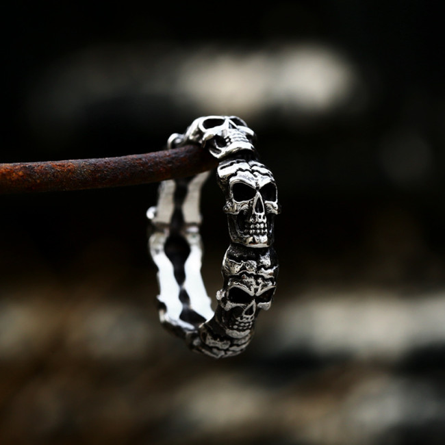 Wholesale Stainless Steel Skull Link Ring