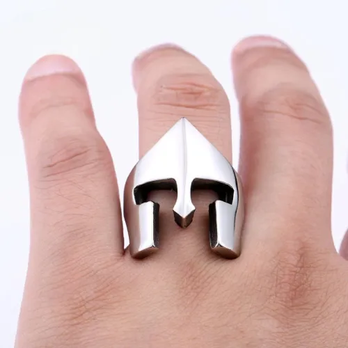 Wholesale Stainless Steel Spartan Helmet Mask Rings