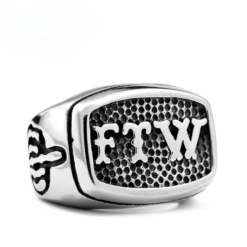 Wholesale Stainless Steel Biker Fuck the Word Ring