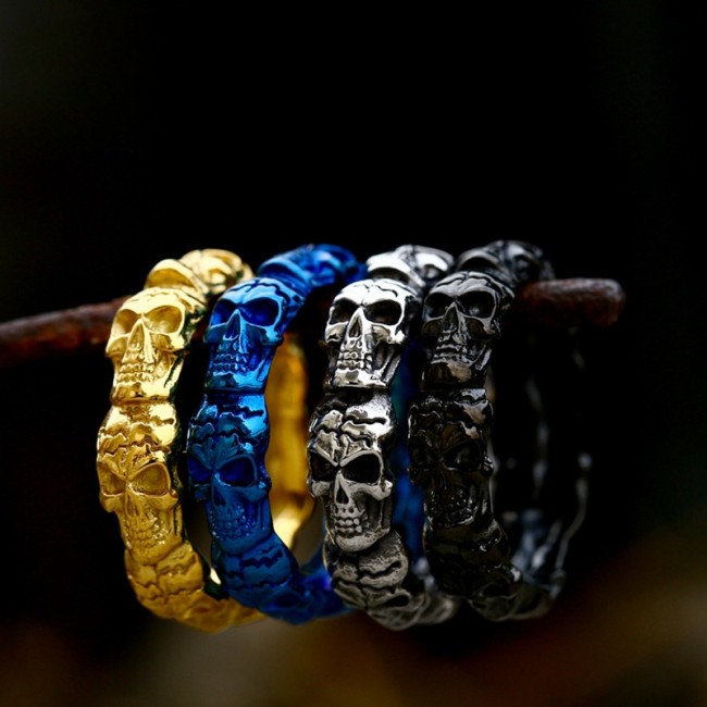 Wholesale Stainless Steel Skull Link Ring