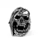Wholesale Stainless Steel Mens Long Hair Skull Rings