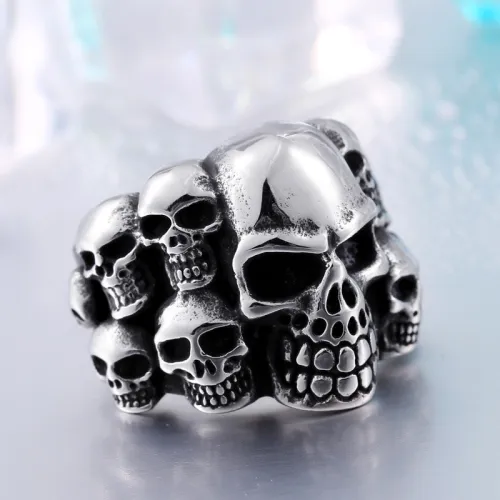 Wholesale Stainless Steel Grinning Skull Ring