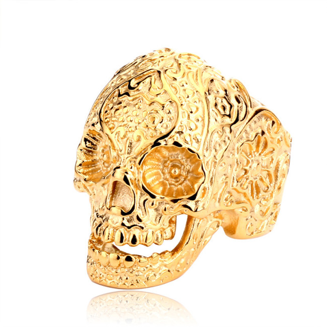 Wholesale Stainlss Steel Big Biker Jewelry Skull Ring