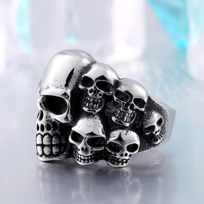 Wholesale Stainless Steel Grinning Skull Ring