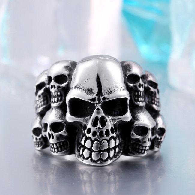 Wholesale Stainless Steel Grinning Skull Ring