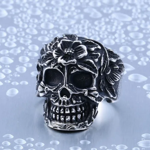 Wholesale Stainless Steel Garden Skull Ring Men