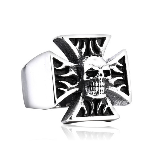 Wholesale Stainless Steel Cross Skull Ring for Men