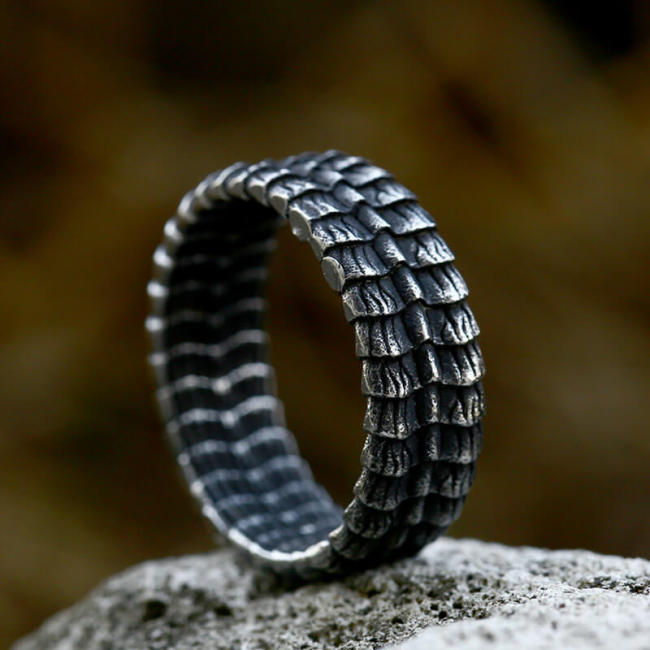 Wholesale Stainless Steel Vintage Dragon Scale Ring