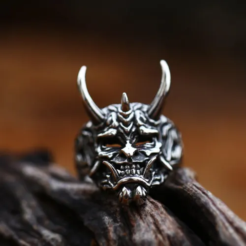 Wholesale Stainless Steel Hannya Mask Demon Ring