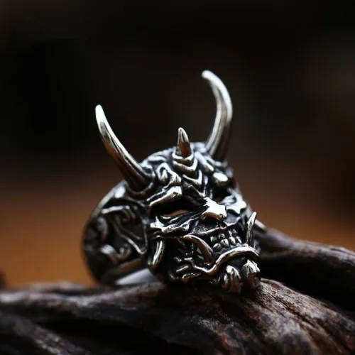 Wholesale Stainless Steel Hannya Mask Demon Ring