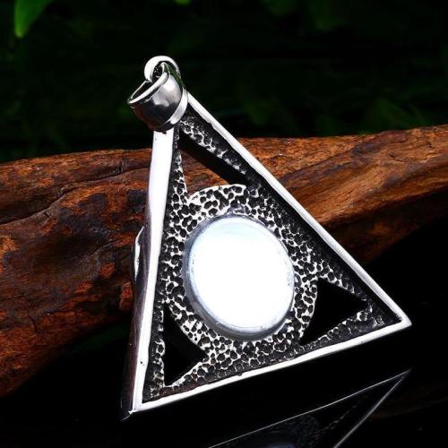 Wholesale Stainless Steel Hand Triangle Evil Eye Pendant