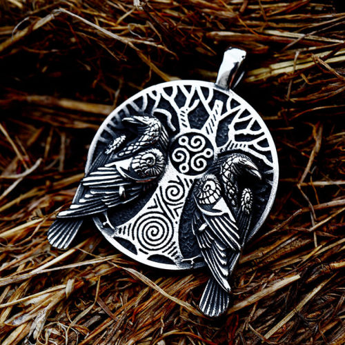 Wholesale Stainless Steel Odin's Ravens Tree Pendant