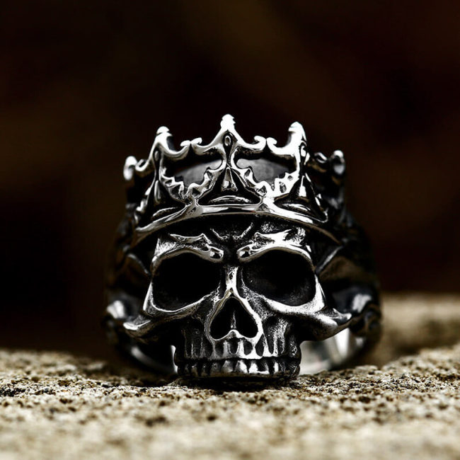 Wholesale Stainless Steel Skull Crown Ring