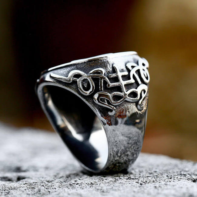 Wholesale Stainless Steel Pentagram Men's Ring