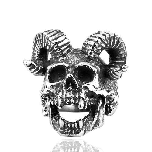 Wholesale Stainless Steel Goat's Head Skull Ring