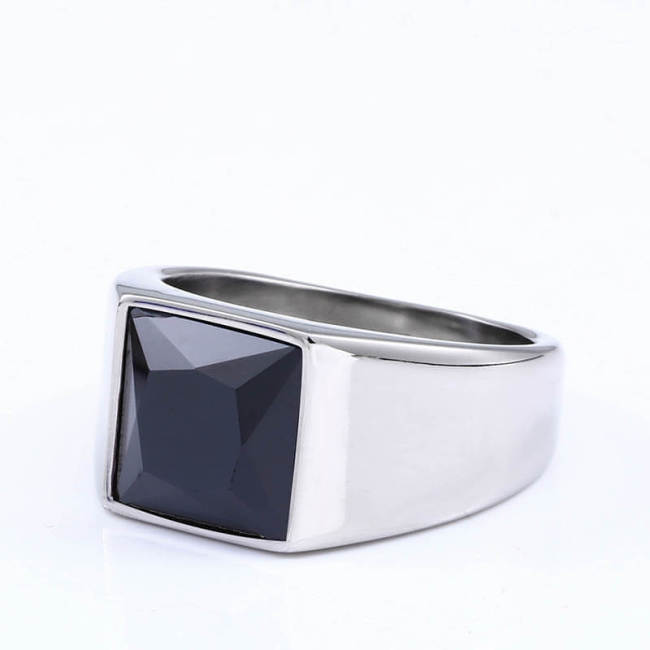 Wholesale Stainless Steel Mens Ring with Stone