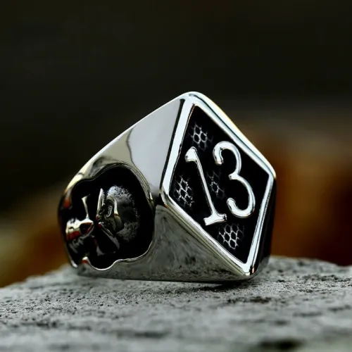 Wholesale Stainless Steel Hip Hop 13 Ring