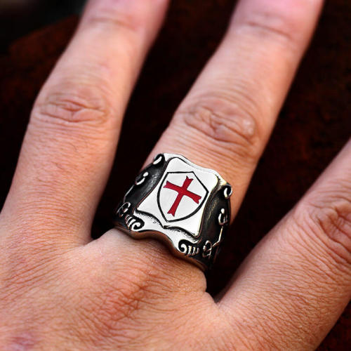 Wholesale Stainless Steel Armor Shield Cross Ring