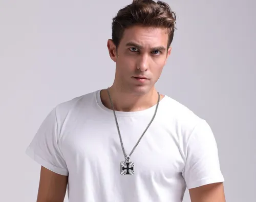 Wholesale Stainless Steel Knights Templar Cross Necklace