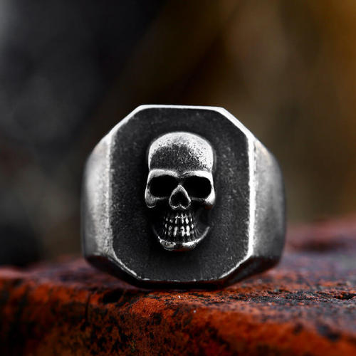 Wholesale Stainless Steel Aged Skull Ring