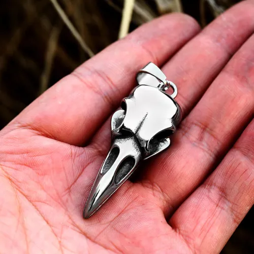 Wholesale Stainless Steel Raven Skull Pendent