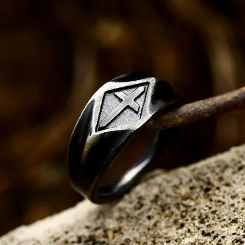 Wholesale Stainless Steel Retro Cross Ring