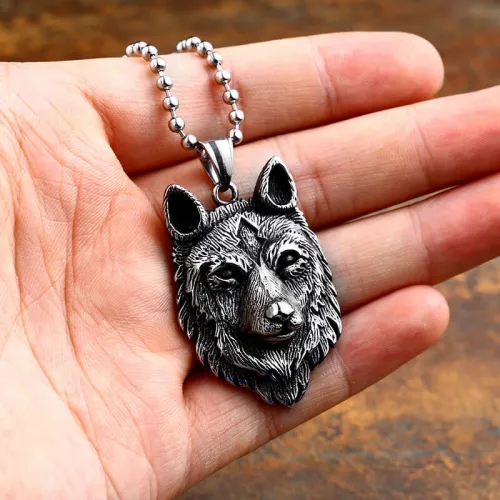 Wholesale Stainless Steel Wolf Head Pendant