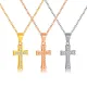 Wholesale Stainless Steel Women CZ Cross Necklace